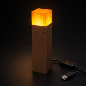 Minecraft-Inspired Torch Light | 3d Printed